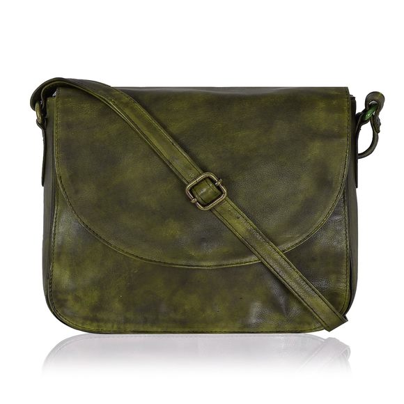 Genuine Leather Shoulder Crossbody Purse With Adjustable Strap, :[ - Picture 1 of 7